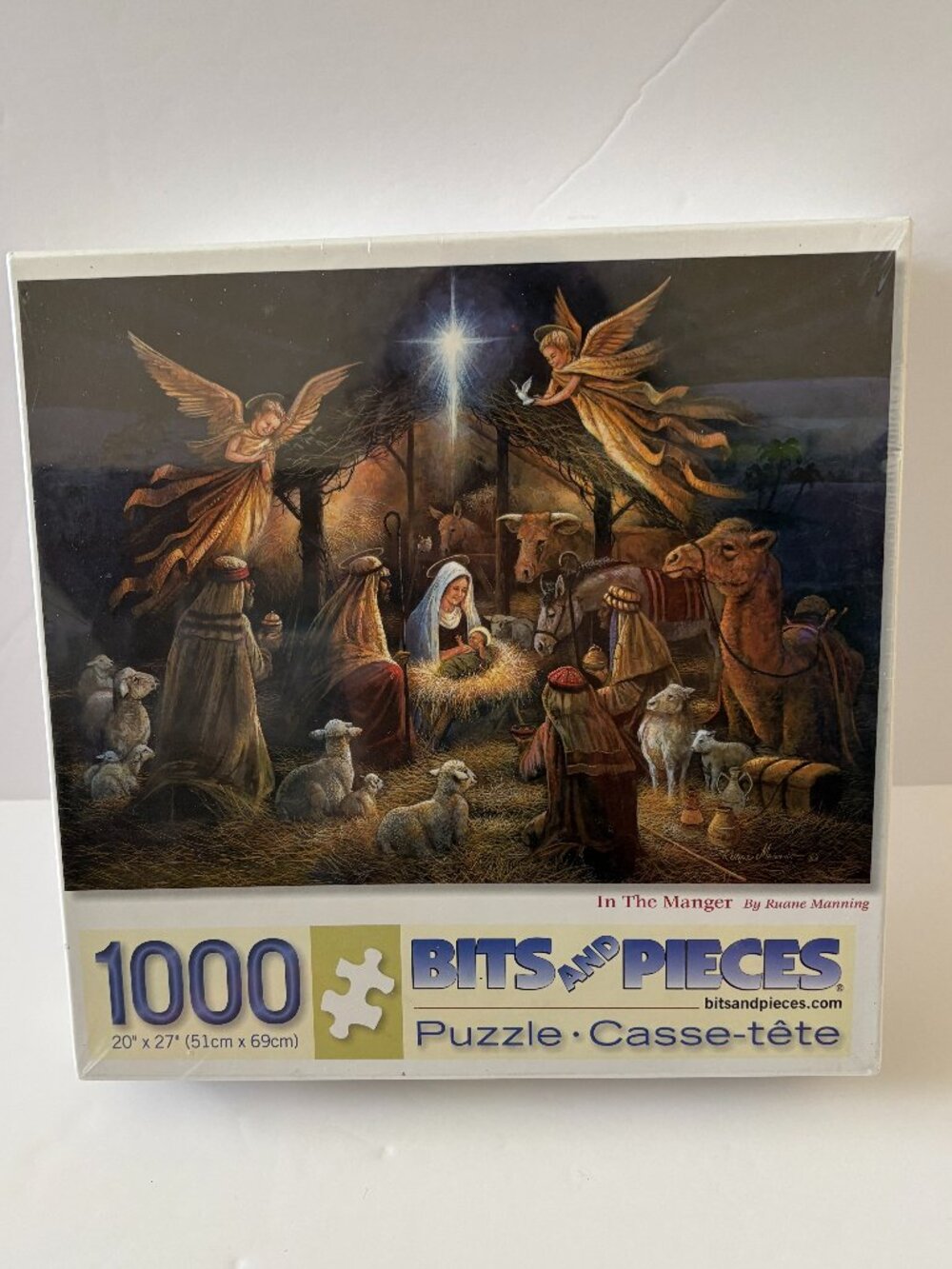 Bits And Pieces Puzzle In The Manger Nativity by Ruane Manning Sealed 1000 Piece